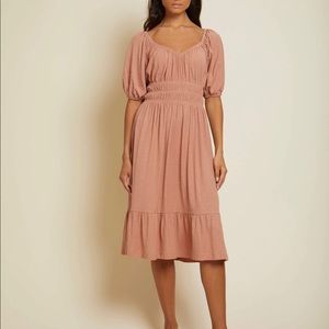 Nation Arabia dress.  Cotton MIDI.  Smocked waist